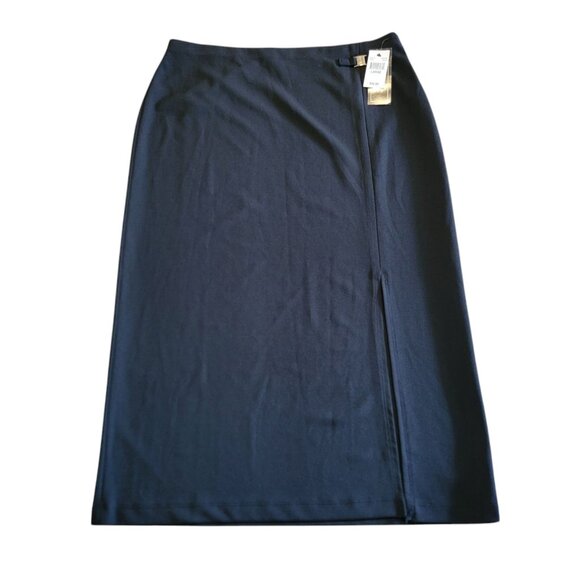 NYCC Skirt Long Pencil Style Size L‎ Black Classic Career Piece Front Slit NWT - Picture 1 of 10